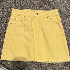 Yellow Denim Skirt